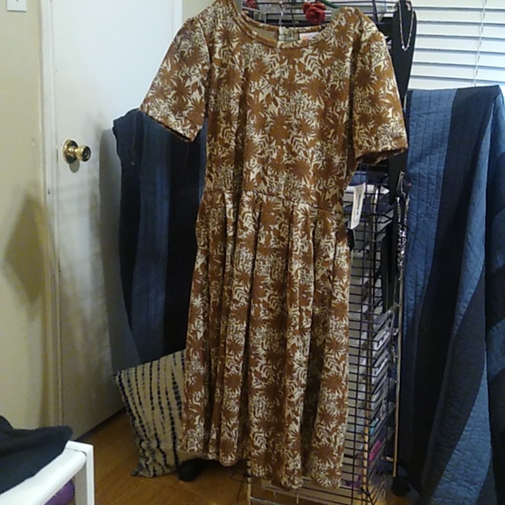 LulaRoe Amelia dress XL brown